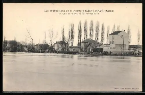 AK Saint-Maur /Seine, Le Quai de la Pie, Févier 1910