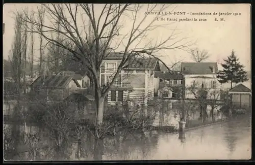 AK Joinville-le-Pont, Inondations de janvier 1910, l`île Fanac pendant la crue