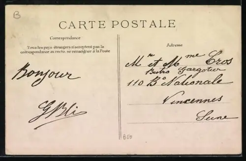 AK Villeneuve-Triage, La Grande Mât, Hochwasser 1910