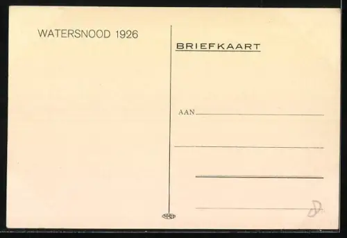 AK Watersnood 1926, Een Viking van de Nederlandsche Land Marine trotseert de stroomversnellingen