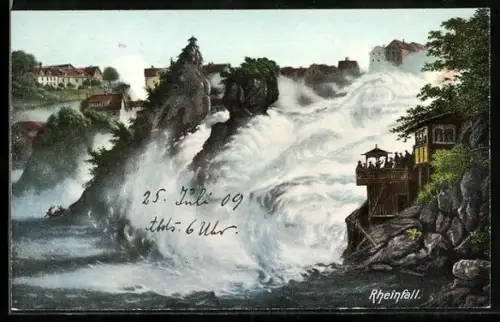 Künstler-AK Schaffhausen, Aussichtspunkt am Rheinfall