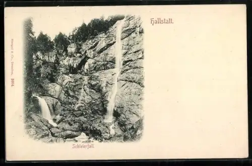 AK Hallstatt, Schleierfall mit Umgebung