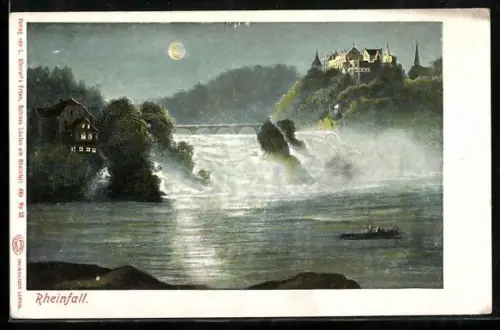 AK Schaffhausen, Blick zur Brücke am Rheinfall