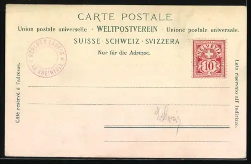 AK Schaffhausen, Blick zur Brücke am Rheinfall