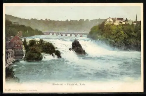 AK Rheinfall, Panorama mit Brücke