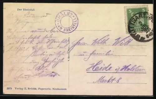 AK Rheinfall, Panorama mit Kirche