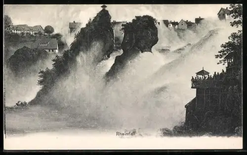 AK Rheinfall, Panorama mit Sturzbecken