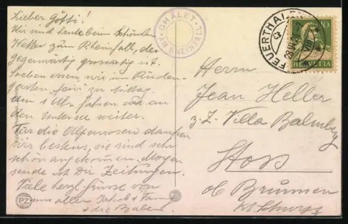 AK Rheinfall, Aussichtsplattform am Wasserfall