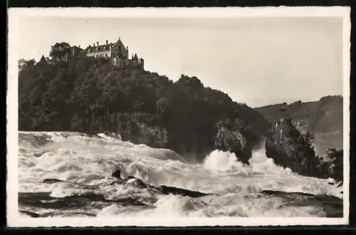 AK Rheinfall, Panorama mit hochgelegenem Anwesen