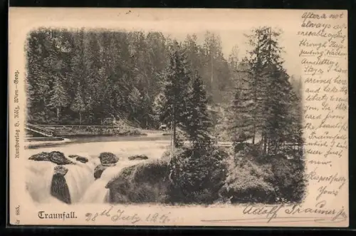 AK Traunfall, Panorama mit anliegendem Wald
