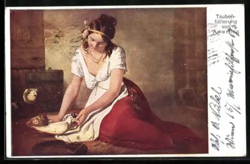 AK Taubenfütterung von Amerling