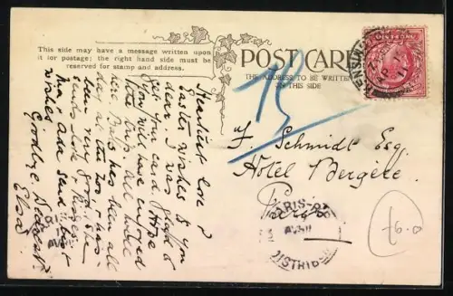 Künstler-AK S. Barham: Junges Mädchen sitzt auf einer Wiese und betrachtet den Sichelmond