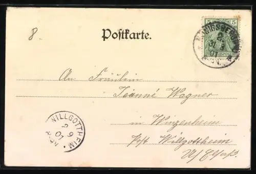 AK Königsberg i. Pr., Schlossteich mit Weissgerberstrasse