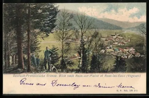 AK Raon-sur-Plaine, Deutsch-Französische Grenze, Totale mit Raone-les-Eaux