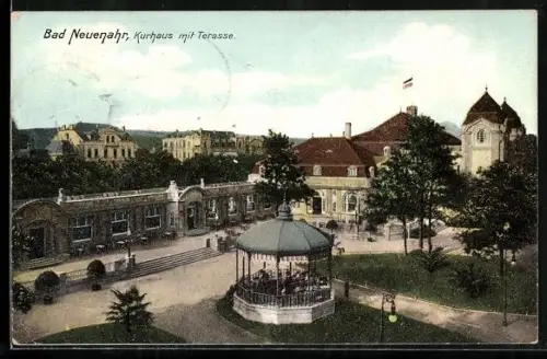 AK Bad Neuenahr, Kurhaus mit Terrasse aus der Vogelschau