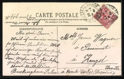 AK Monte Carlo, Vue prise Jardins du Casino vers Roquebrune