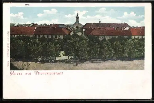 AK Theresienstadt / Terezin, Totalansicht vom Ort