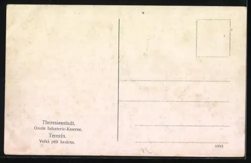 AK Theresienstadt, Strassenpartie mit der Grossen Infanterie-Kaserne