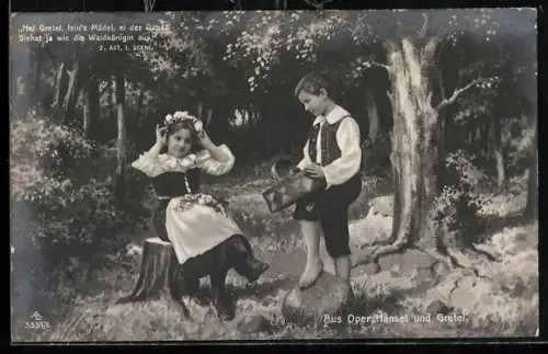 AK Szene aus der Oper Hänsel und Gretel
