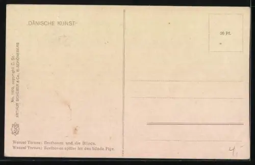 Künstler-AK sign. Wenzel Tornoe: Beethoven und die Blinde