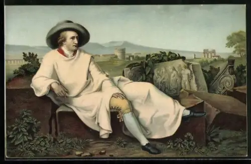 AK Johann Wolfgang von Goethe, portraitiert in Italien