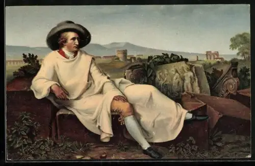 AK Johann Wolfgang von Goethe, portraitiert in Italien