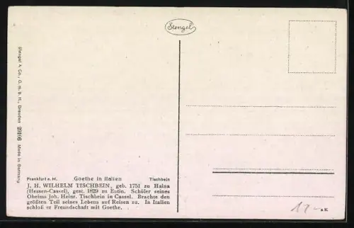 AK Johann Wolfgang von Goethe, portraitiert in Italien