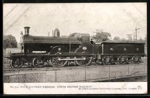AK Four Coupled Express, Locomotive of North British Railway, englische Eisenbahn