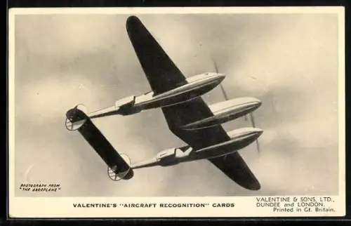 AK Flugzeug The Lockheed Lightning I., British Long-Range Fighter in the air