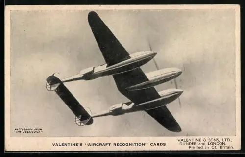 AK Flugzeug The Lockheed Lightning I., British Long-Range Fighter in the air