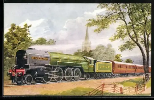 Künstler-AK Cock O` the North - L.N.E. Railway, englische Eisenbahn