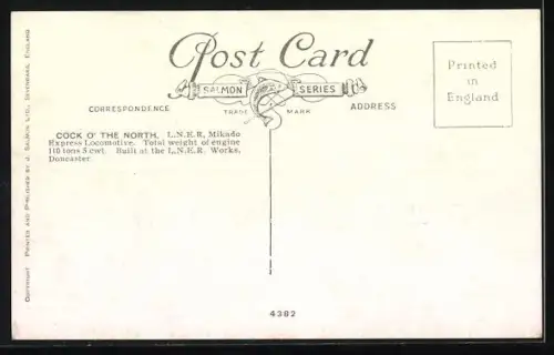Künstler-AK Cock O` the North - L.N.E. Railway, englische Eisenbahn