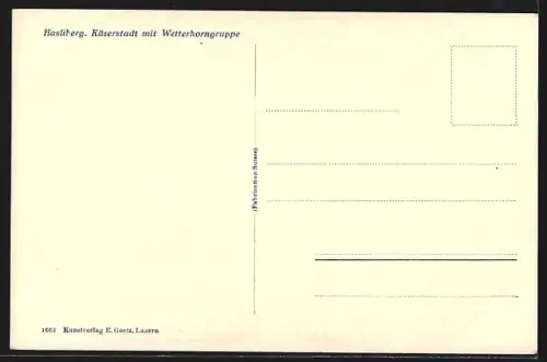 AK Hasliberg, Käserstadt mit Wetterhorngruppe