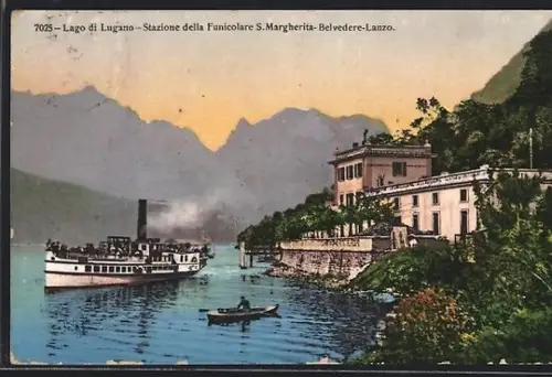 AK Lugano /Lago di Lugano, Stazione della Funicolare S. Margherita-Belvedere-Lanzo