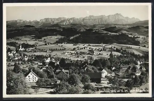 AK Teufen /AR, Totalansicht mit Alpstein aus der Vogelschau