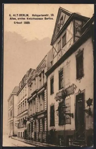 AK Berlin, Altes u. erstes Kadettenhaus, Holzgartenstrasse 10