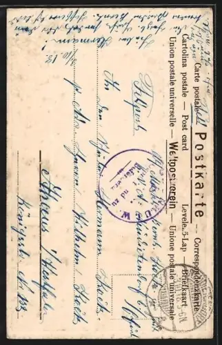 Lithographie Dietendorf / Thür, Kirche, Anstalt, Rehe an einer Schranke, Passepartout