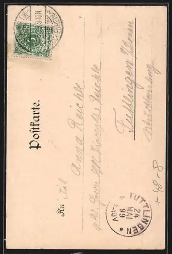 Lithographie Frankfurt-Niederrad, Frankfurter Wäldchestag, Leierkastenmann und Feiernde