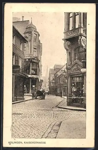AK Solingen, Kaiserstrasse mit Geschäften