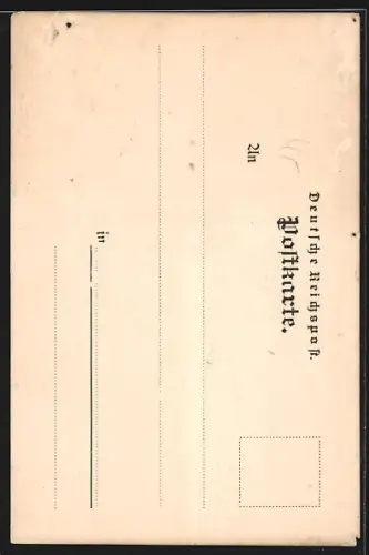 Lithographie Wiesbaden, Teilansicht im Jahre 1605