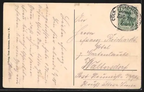 AK Löhne i. W., Amtshaus mit Strassenpartie