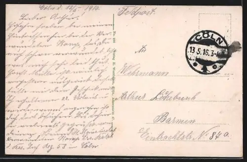 AK Köln a. Rh., Frankenwerft, Altstadt, Gross St. Martin