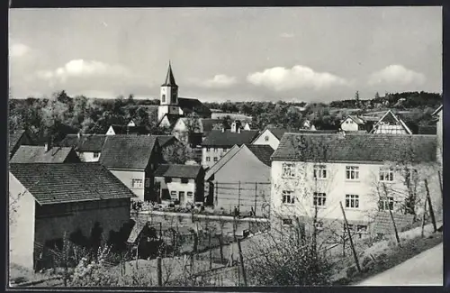 AK Reichartshausen /Baden, Ortsansicht mit Kirche und Wohnhäusern