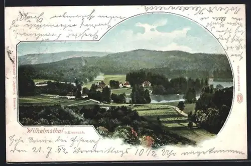 AK Wilhelmsthal b. Eisenach, Landschaftspanorama mit Park und Gebäuden