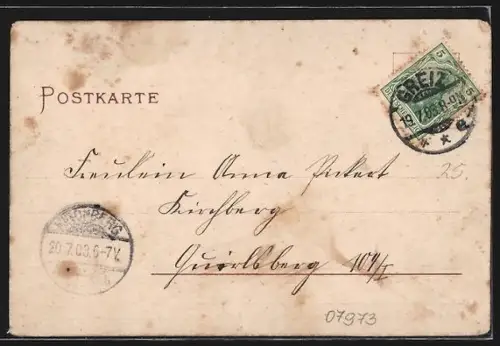 AK Greiz i. V., Panorama der Stadt mit Fabrikanlagen und Schloss