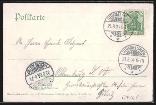 AK Hummelshain, Schloss Hummelshain, Oberförsterei, Hirschgruppe