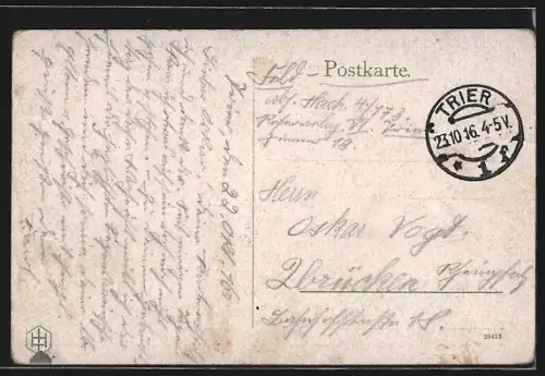 AK Trier, Kornmarkt, Kaiserliches Postamt