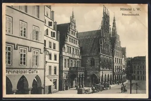AK Münster i. W., Prinzipalmarkt, Prinzipal-Café