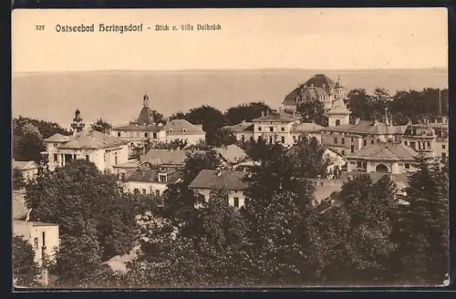AK Heringsdorf / Ostseebad, Blick zur Villa Delbrück