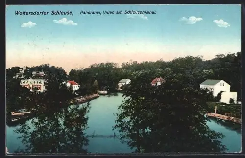 AK Woltersdorf / Mark, Woltersdorfer Schleuse, Villen am Schleusenkanal